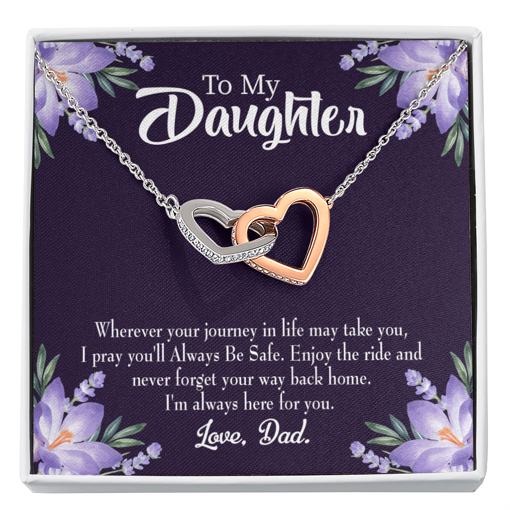 To My Daughter Always be Safe From Dad Inseparable Necklace-Express Your Love Gifts