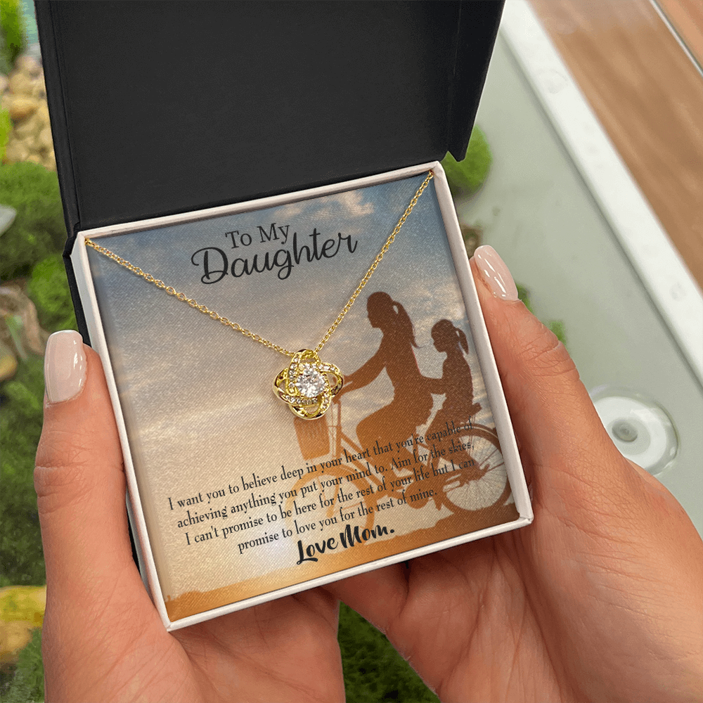To My Daughter Believe From Mom Infinity Knot Necklace Message Card-Express Your Love Gifts
