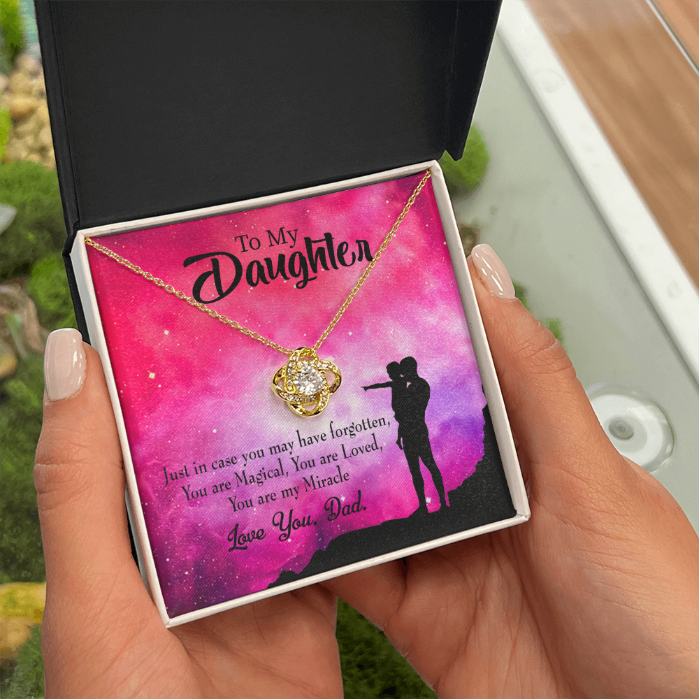 To My Daughter Daughter is Dad's Miracle Infinity Knot Necklace Message Card-Express Your Love Gifts