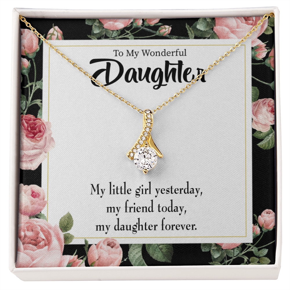 To My Daughter Friend Today Daughter Forever Alluring Ribbon Necklace Message Card-Express Your Love Gifts