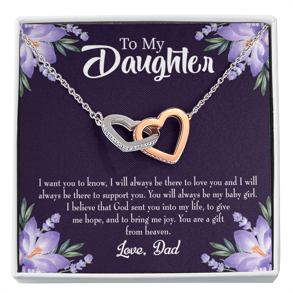 To My Daughter Gift From Heaven to Dad Inseparable Necklace-Express Your Love Gifts