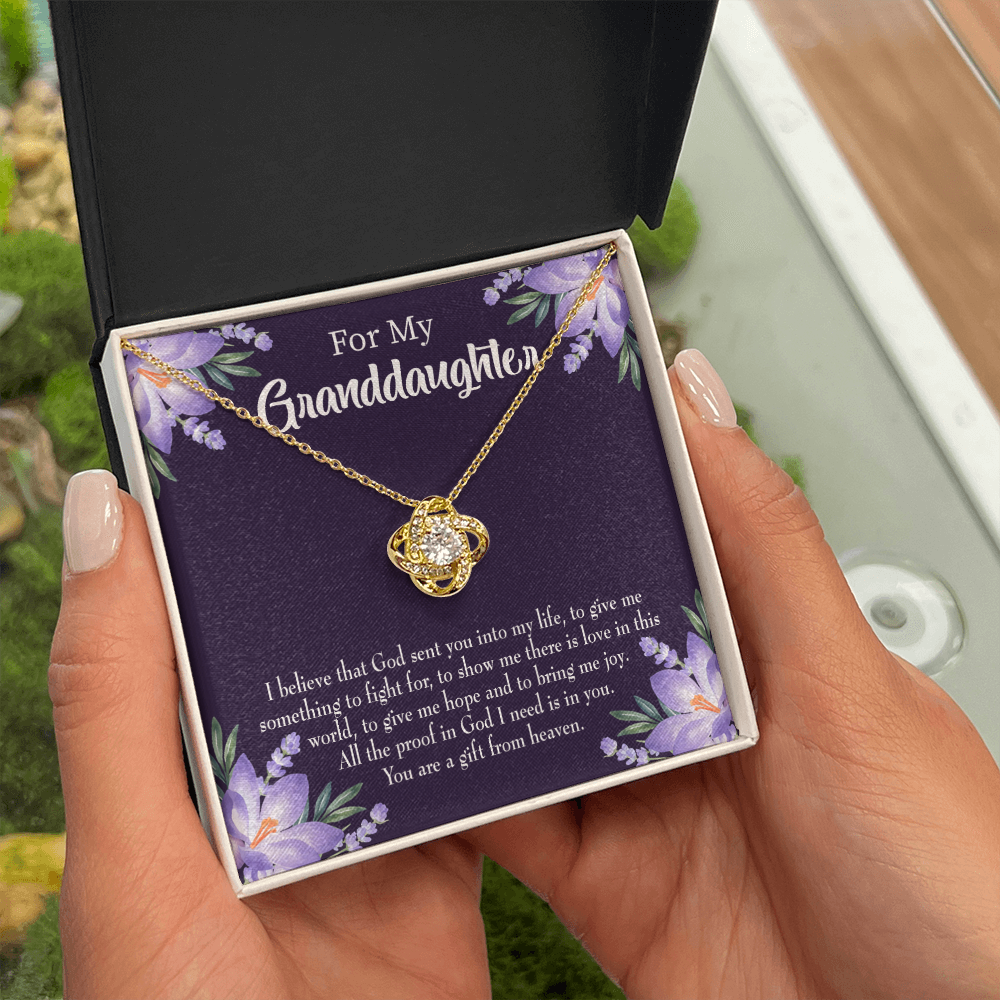 To My Daughter Granddaughter Gift From Heaven Infinity Knot Necklace Message Card-Express Your Love Gifts