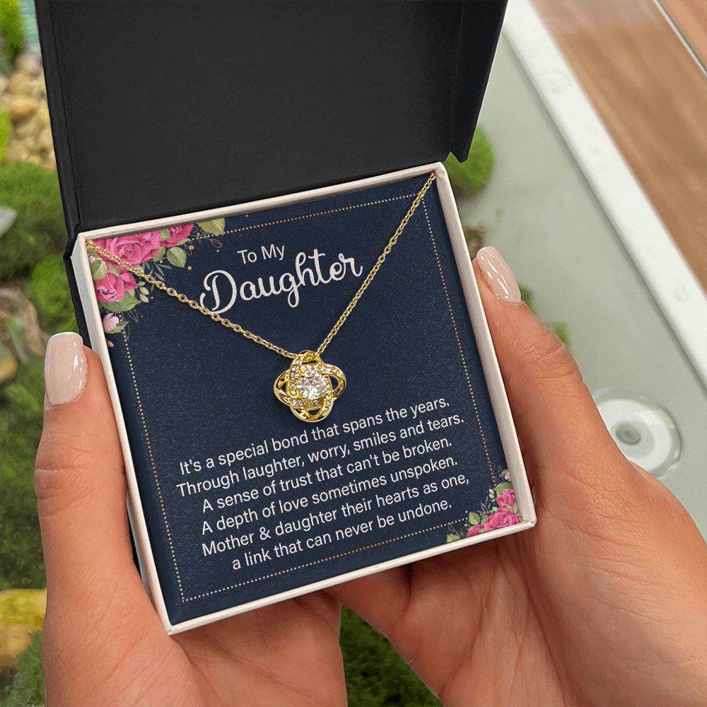 To My Daughter It's a Special Bond Infinity Knot Necklace Message Card-Express Your Love Gifts