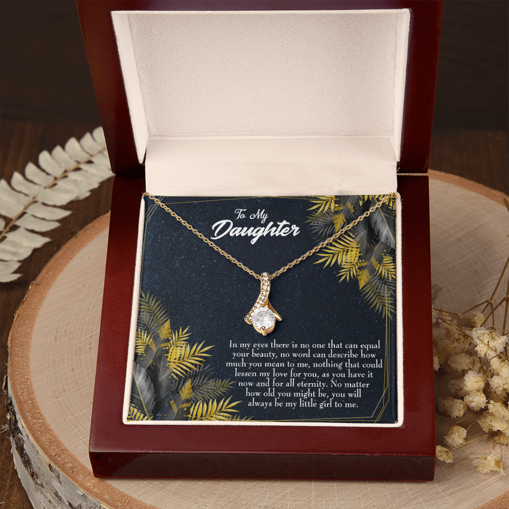 To My Daughter Little Girl Alluring Ribbon Necklace Message Card-Express Your Love Gifts
