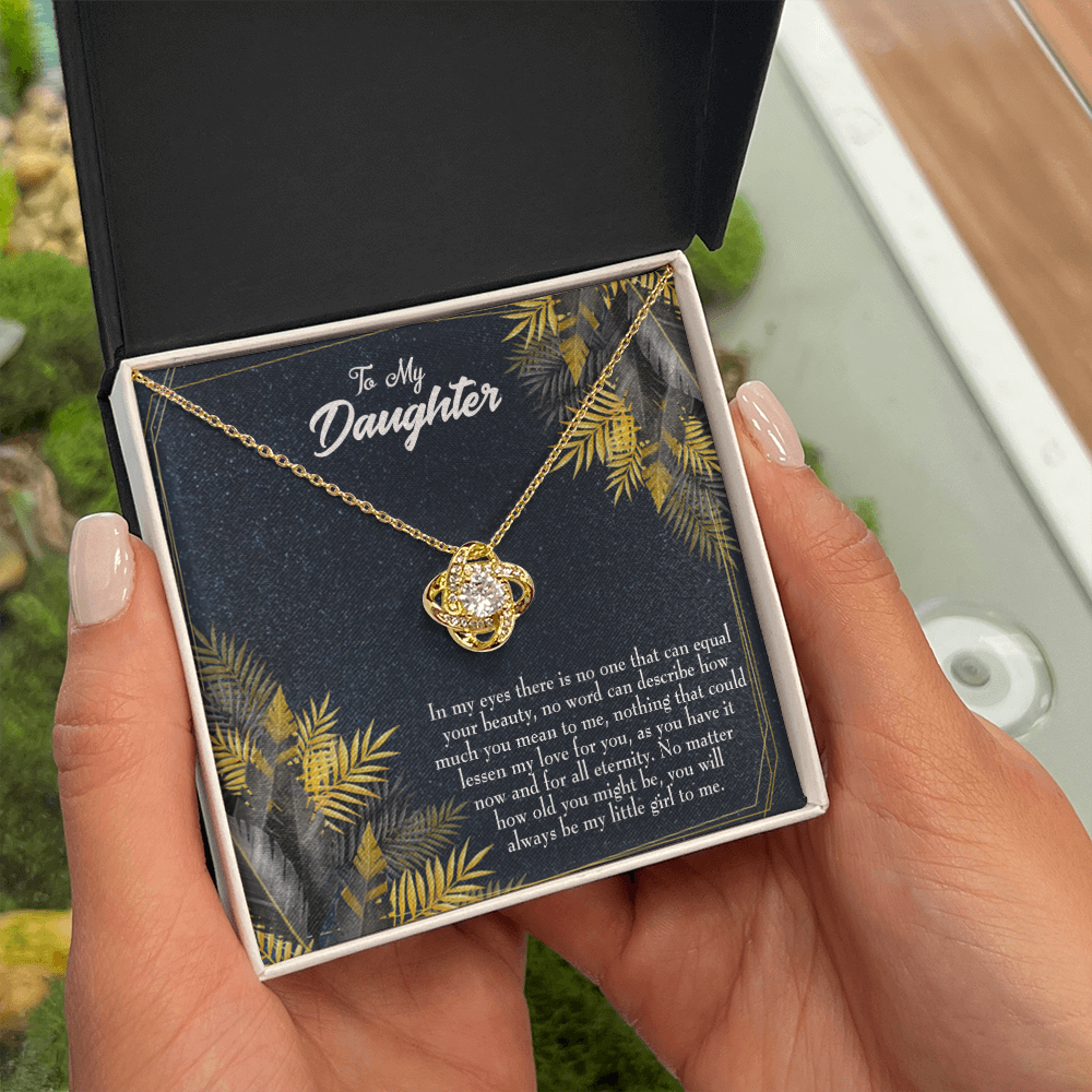 To My Daughter Little Girl Infinity Knot Necklace Message Card-Express Your Love Gifts