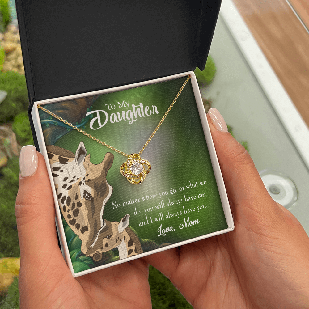 To My Daughter Mom Will Always Have You Infinity Knot Necklace Message Card-Express Your Love Gifts