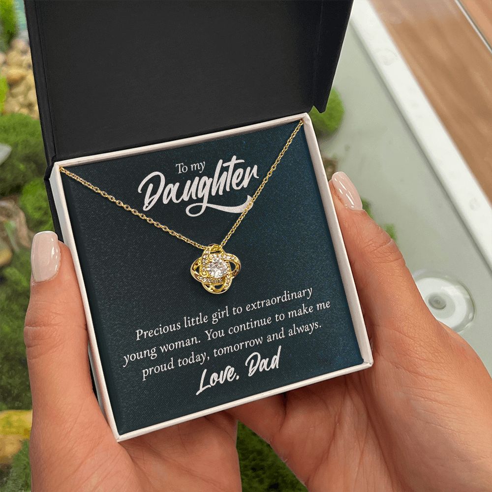 To My Daughter Precious Little Girl Infinity Knot Necklace Message Card-Express Your Love Gifts