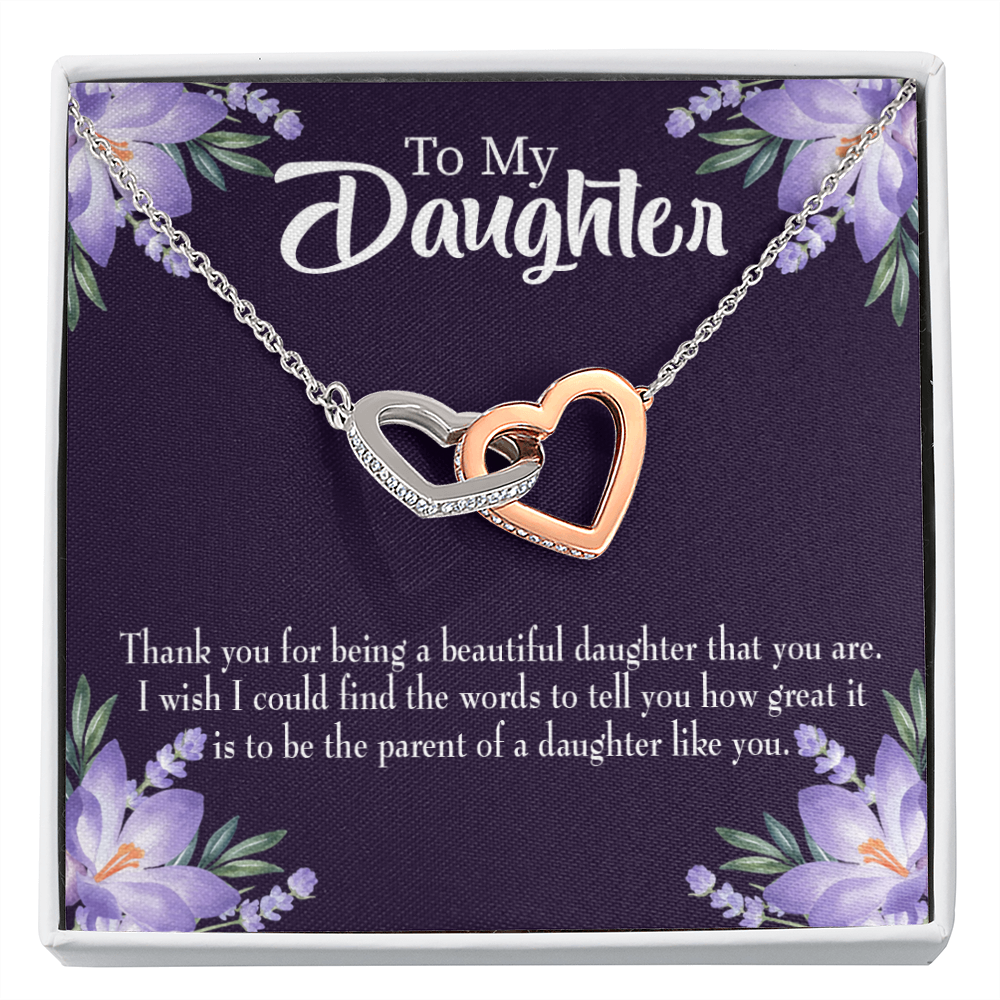 To My Daughter Thank You For Being a Beautiful Daughter Inseparable Necklace-Express Your Love Gifts