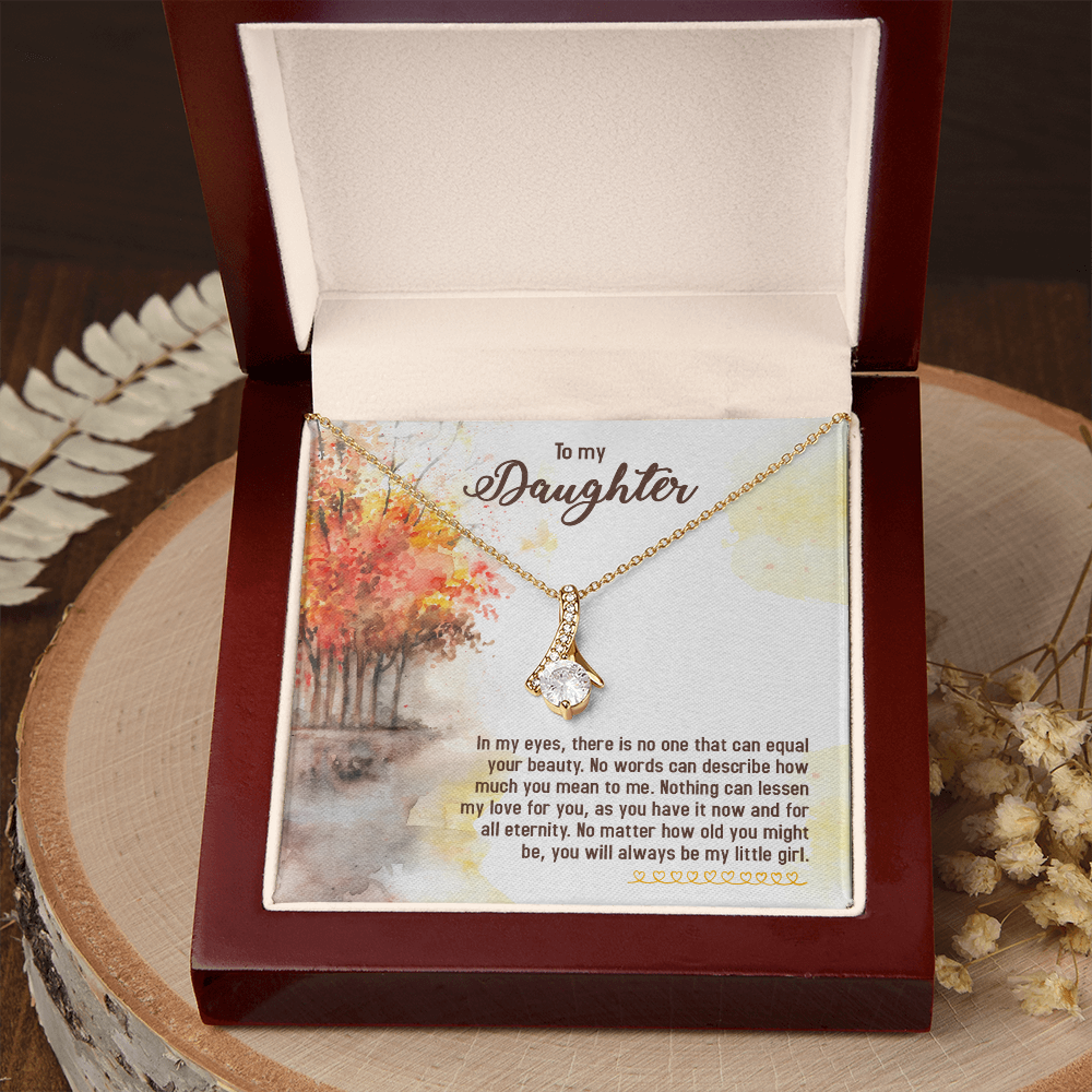 To My Daughter There is No One Alluring Ribbon Necklace Message Card-Express Your Love Gifts