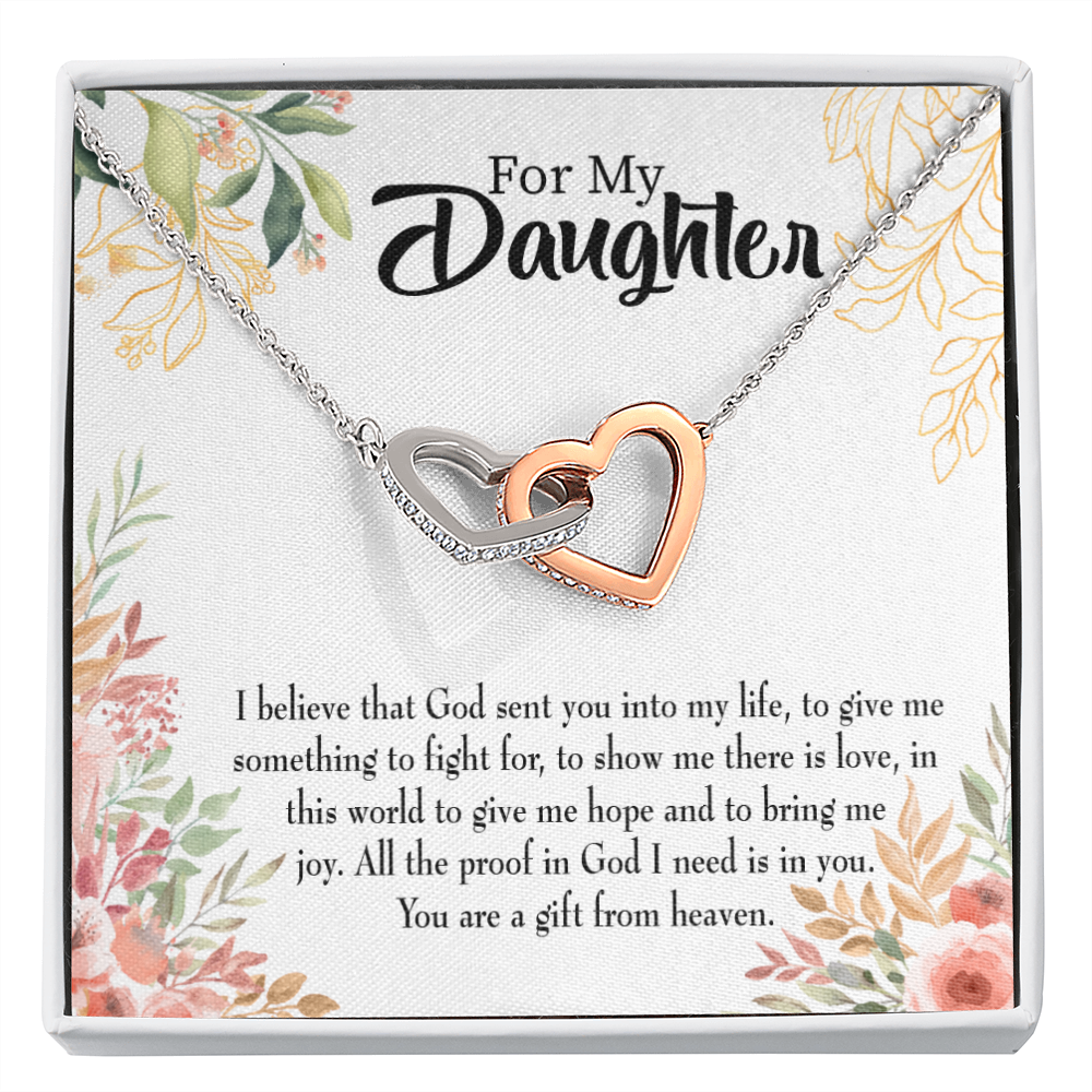 To My Daughter You Are a Gift From Heaven Religious Inseparable Necklace-Express Your Love Gifts