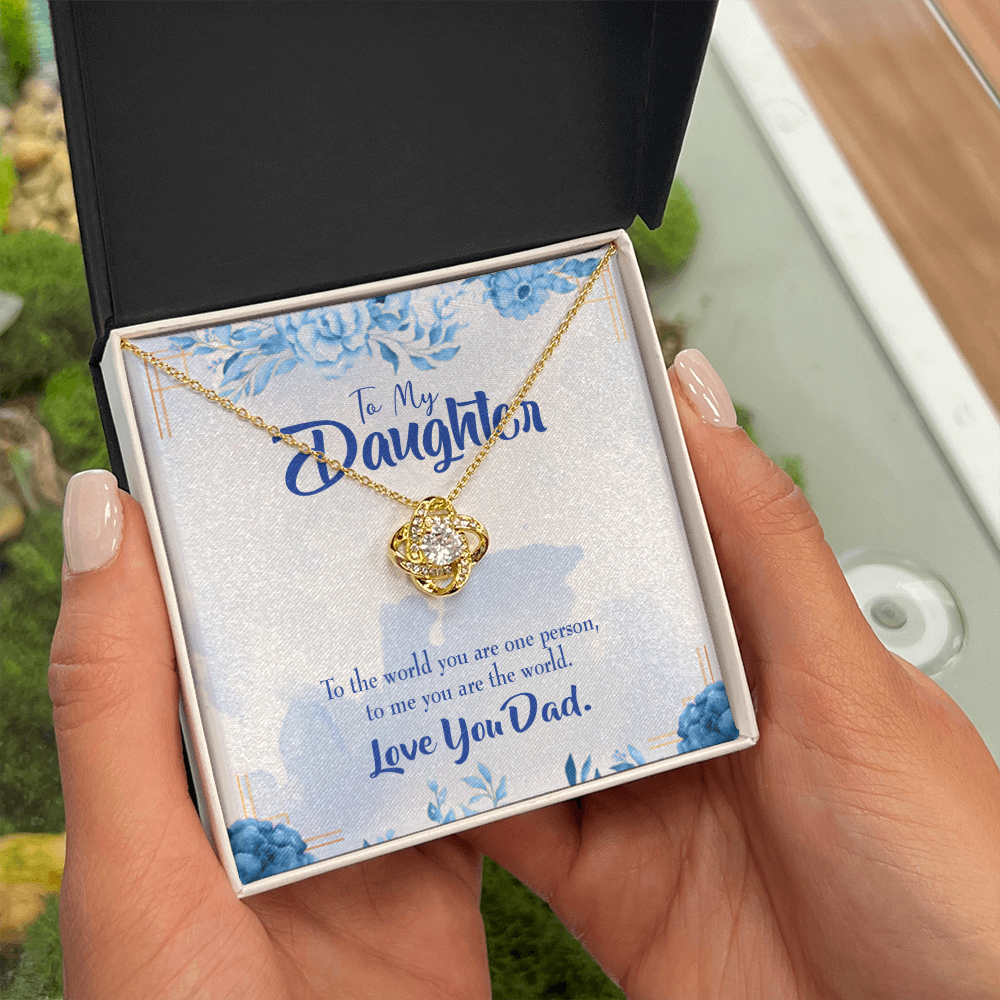 To My Daughter You Are Dad's World Infinity Knot Necklace Message Card-Express Your Love Gifts