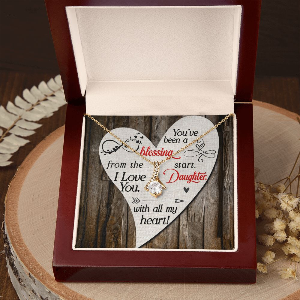 To My Daughter You’ve Been a Blessing Alluring Ribbon Necklace Message Card-Express Your Love Gifts