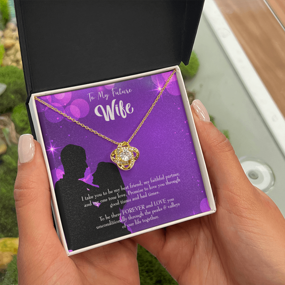 To My Fiancee Be There Forever Infinity Knot Necklace Message Card-Express Your Love Gifts