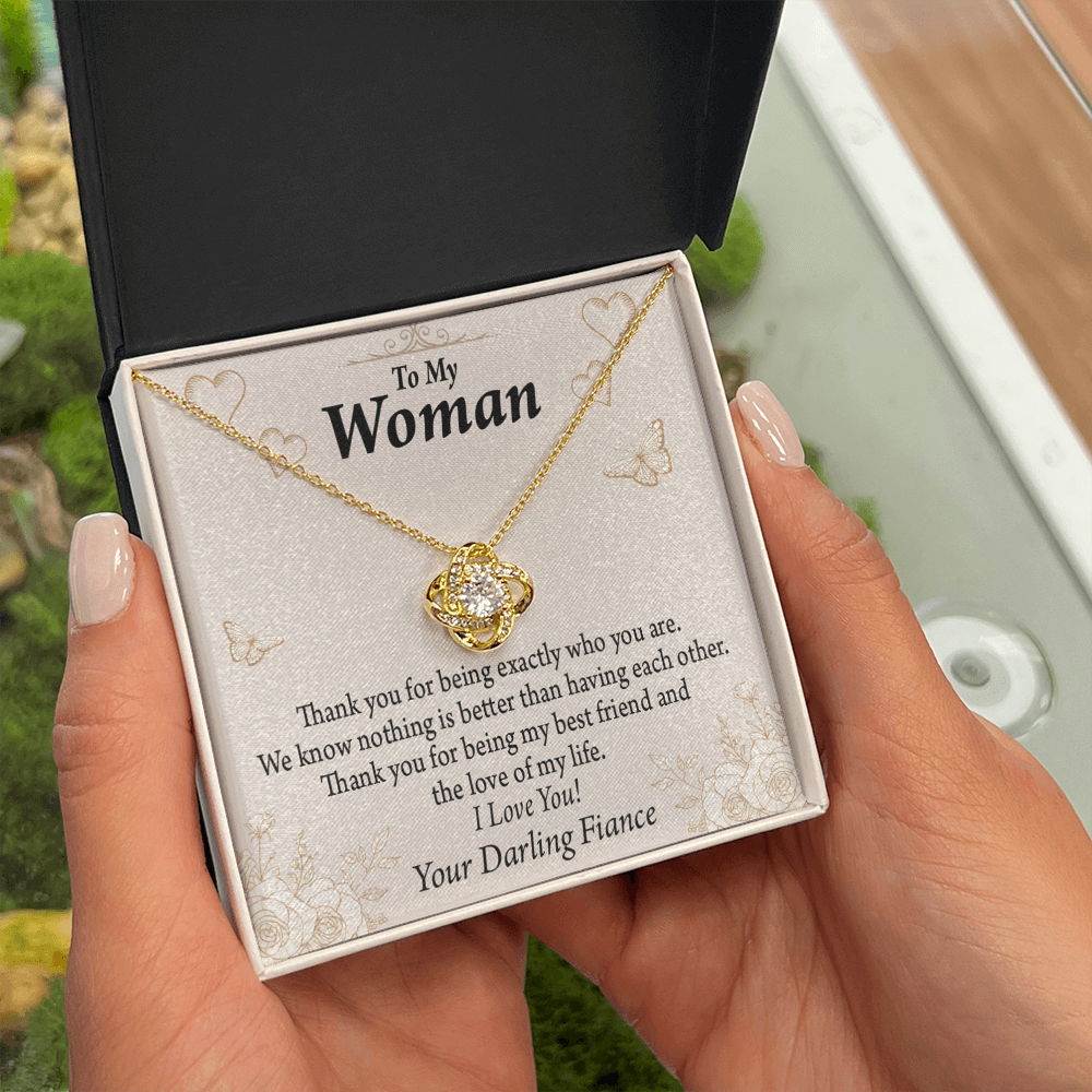 To My Fiancee Best Friend And Love Infinity Knot Necklace Message Card-Express Your Love Gifts