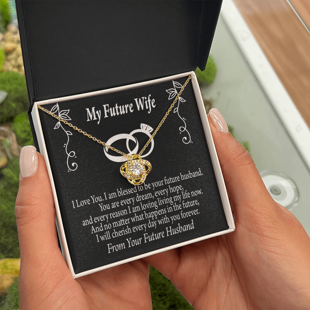 To My Fiancee Every Dream Infinity Knot Necklace Message Card-Express Your Love Gifts