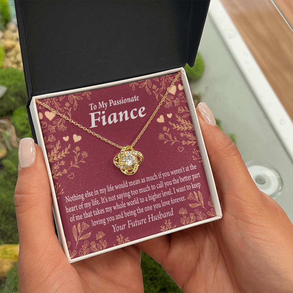 To My Fiancee I Want To Keep Loving You Infinity Knot Necklace Message Card-Express Your Love Gifts