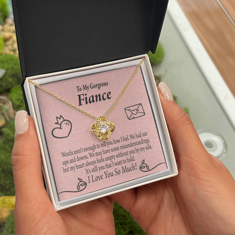 To My Fiancee It's You Infinity Knot Necklace Message Card-Express Your Love Gifts