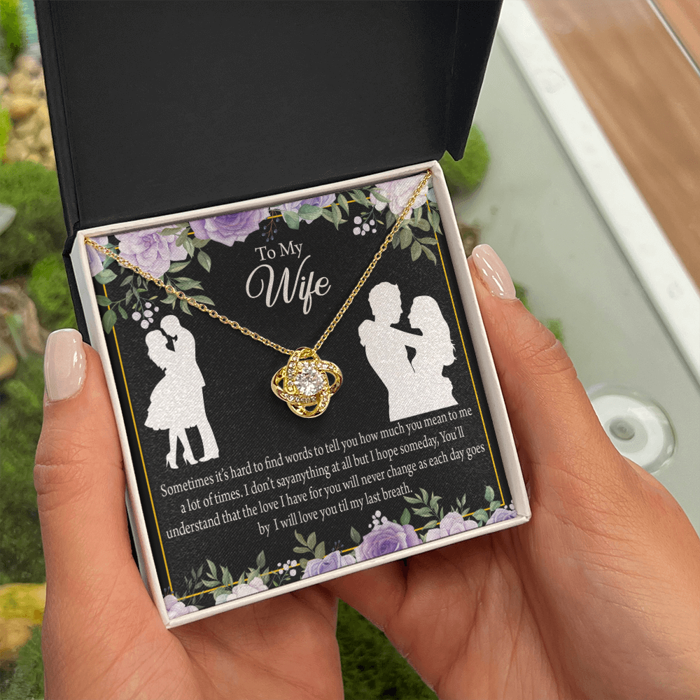 To My Fiancee Last Breath Infinity Knot Necklace Message Card-Express Your Love Gifts