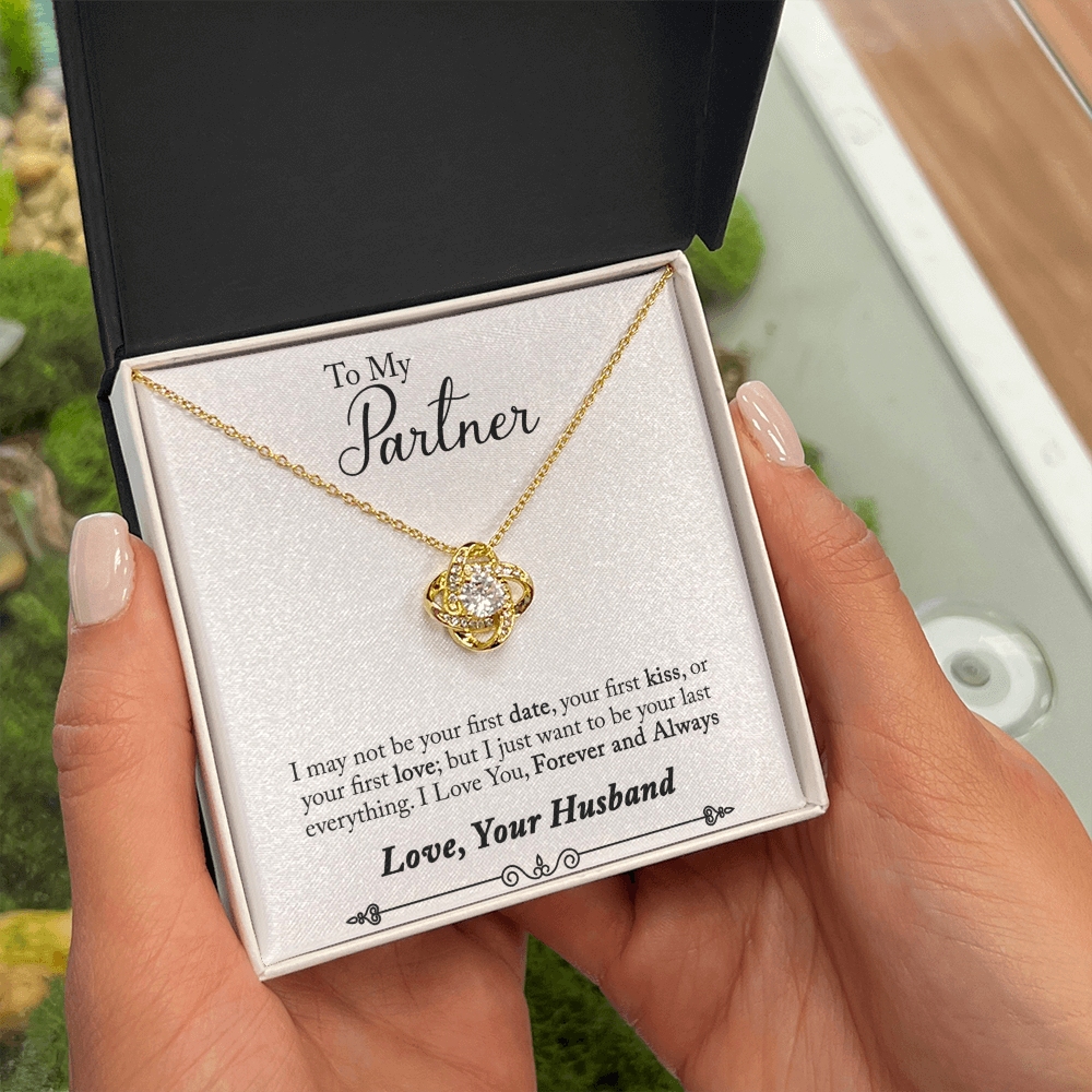 To My Fiancee My Partner Infinity Knot Necklace Message Card-Express Your Love Gifts