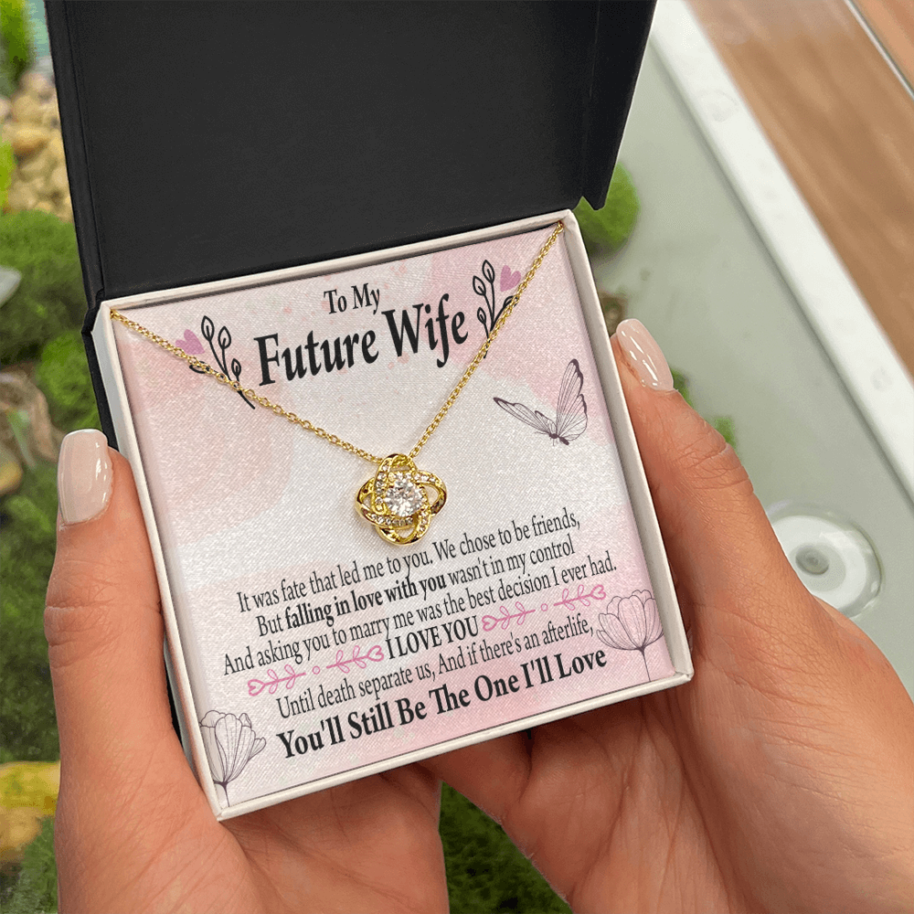 To My Fiancee The One Infinity Knot Necklace Message Card-Express Your Love Gifts