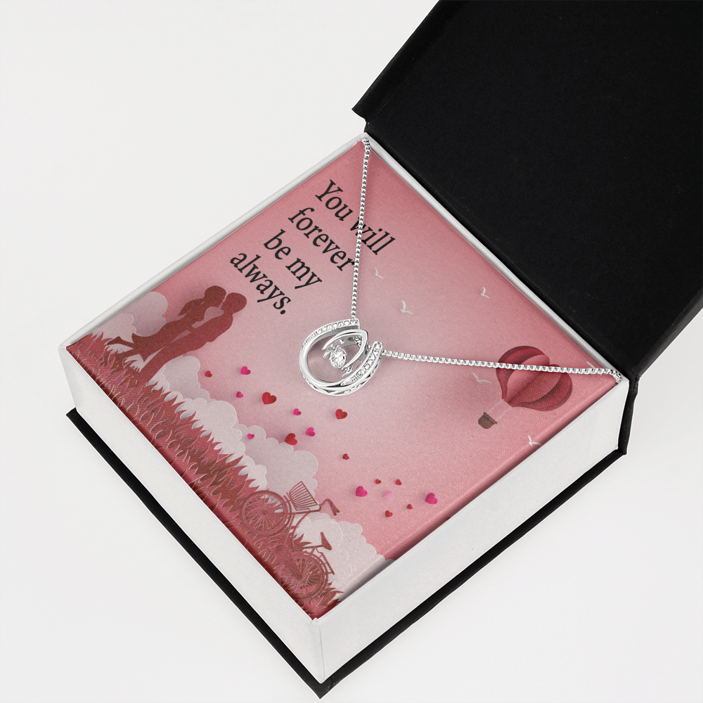 To My Future Wife Forever My Always Lucky Horseshoe Necklace Message Card 14k w CZ Crystals-Express Your Love Gifts