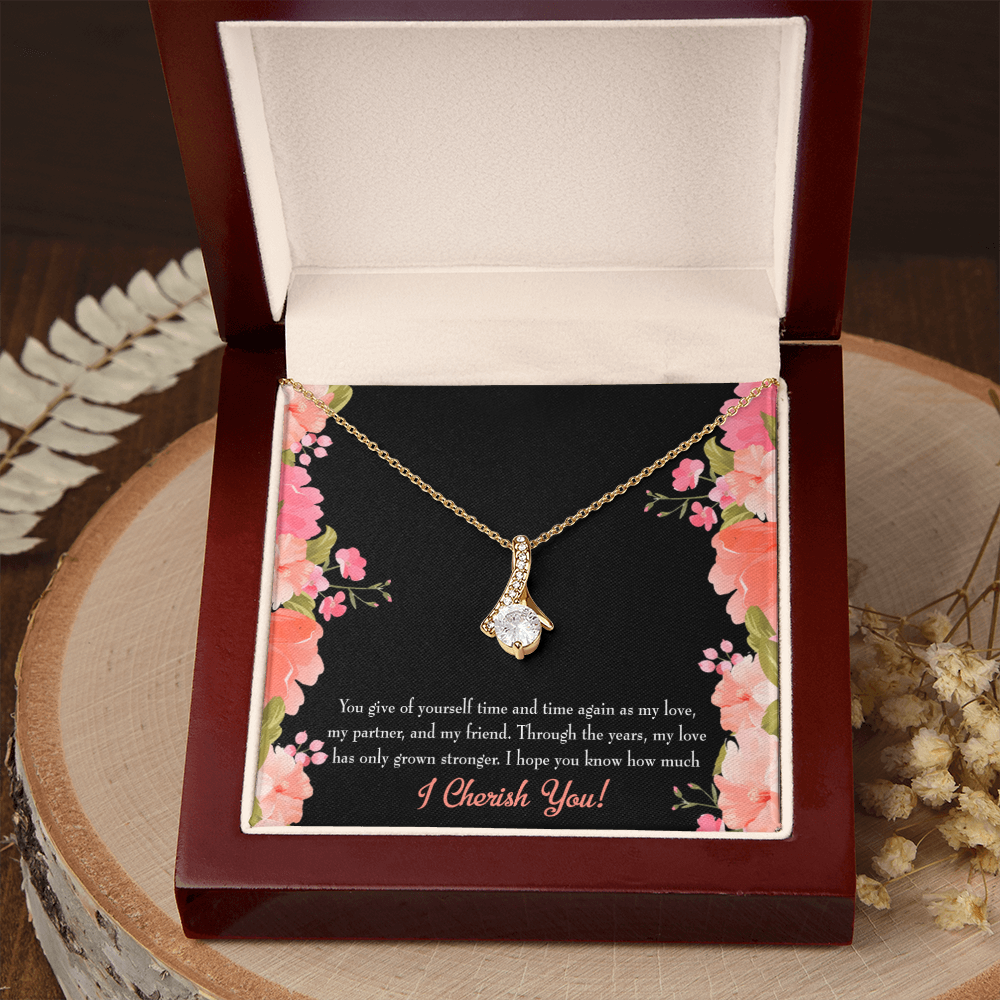 To My Girlfriend Cherish You Alluring Ribbon Necklace Message Card-Express Your Love Gifts