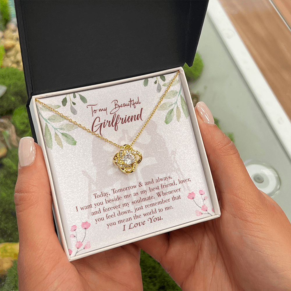 To My Girlfriend Forever my Soulmate Infinity Knot Necklace Message Card-Express Your Love Gifts