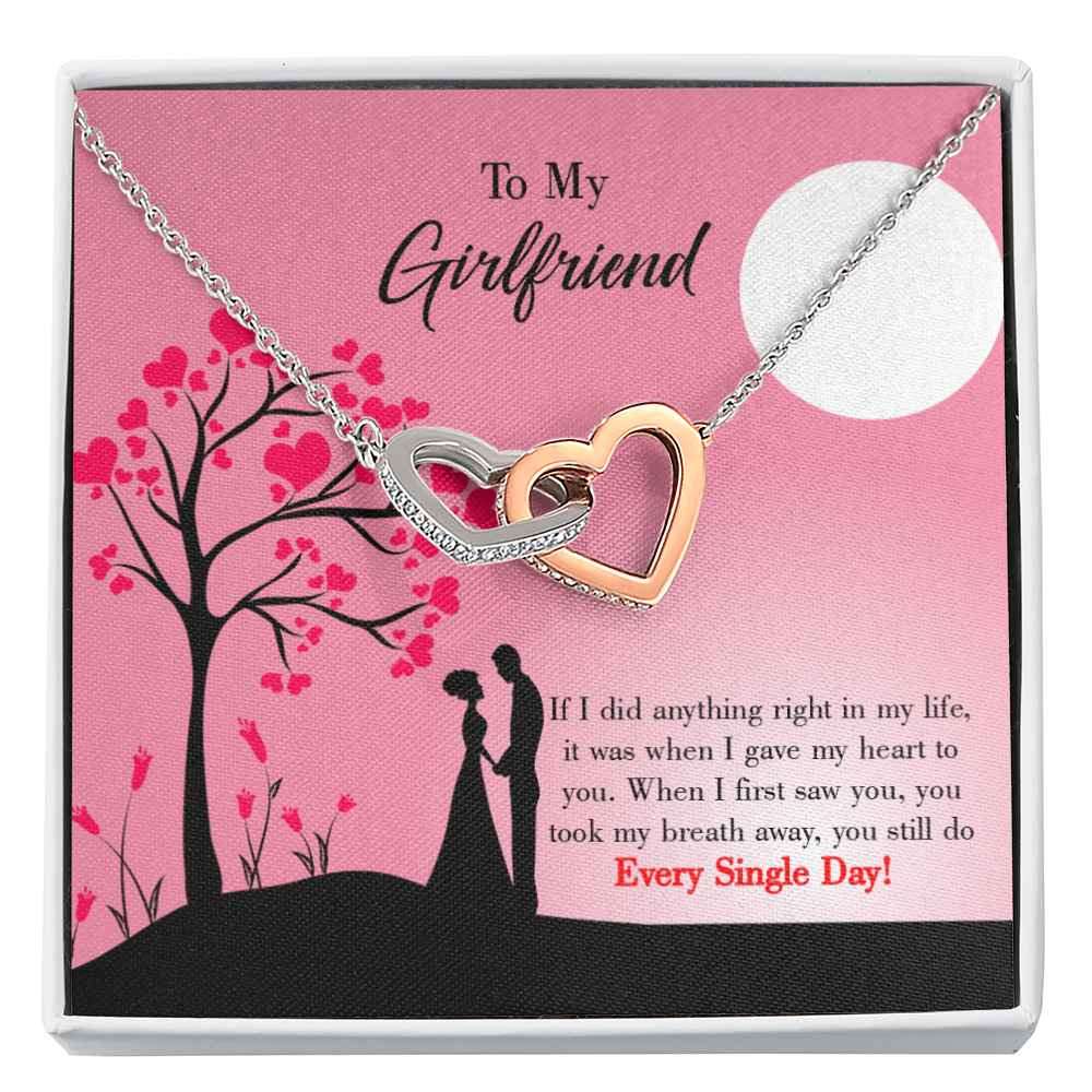 To My Girlfriend I Gave My Heart to You Inseparable Necklace-Express Your Love Gifts