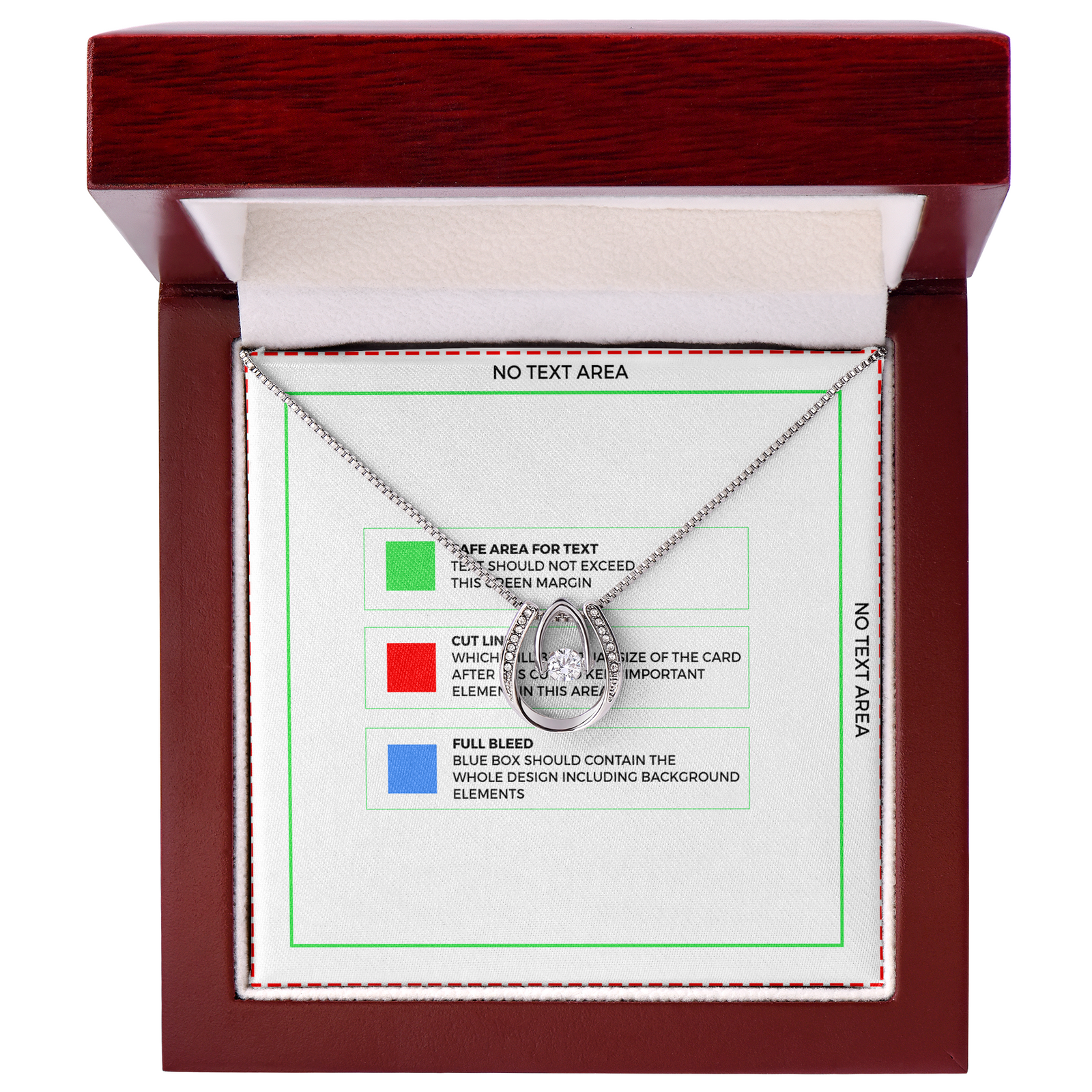 To My Girlfriend Light up my Life Lucky Horseshoe Necklace Message Card 14k w CZ Crystals-Express Your Love Gifts