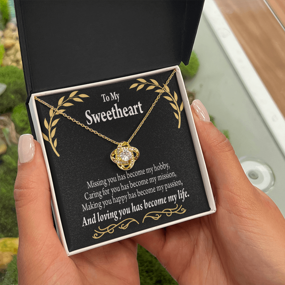To My Girlfriend Loving You Infinity Knot Necklace Message Card-Express Your Love Gifts