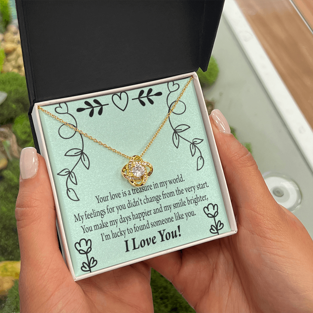 To My Girlfriend Lucky Infinity Knot Necklace Message Card-Express Your Love Gifts