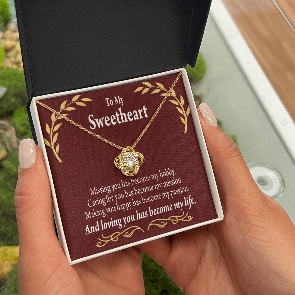 To My Girlfriend My Passion Infinity Knot Necklace Message Card-Express Your Love Gifts