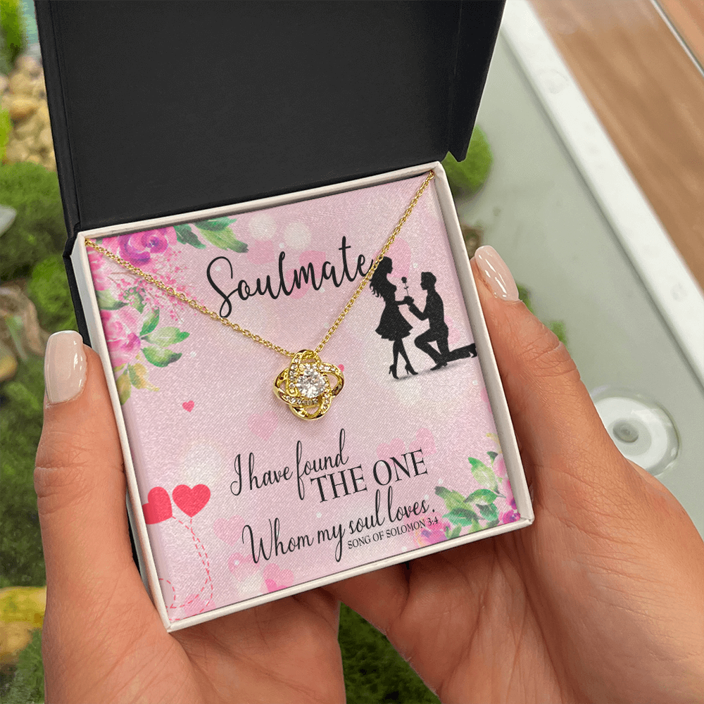 To My Girlfriend SoulMate Infinity Knot Necklace Message Card-Express Your Love Gifts