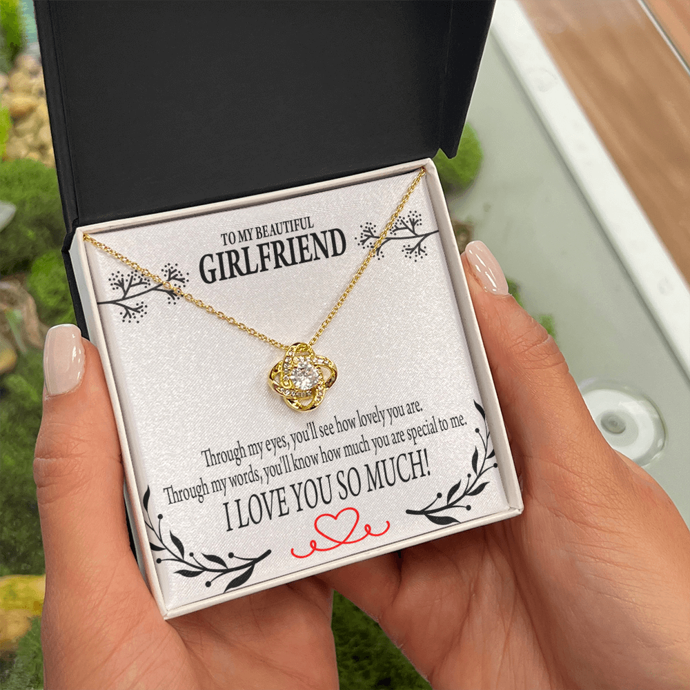 To My Girlfriend Special to Me Infinity Knot Necklace Message Card-Express Your Love Gifts