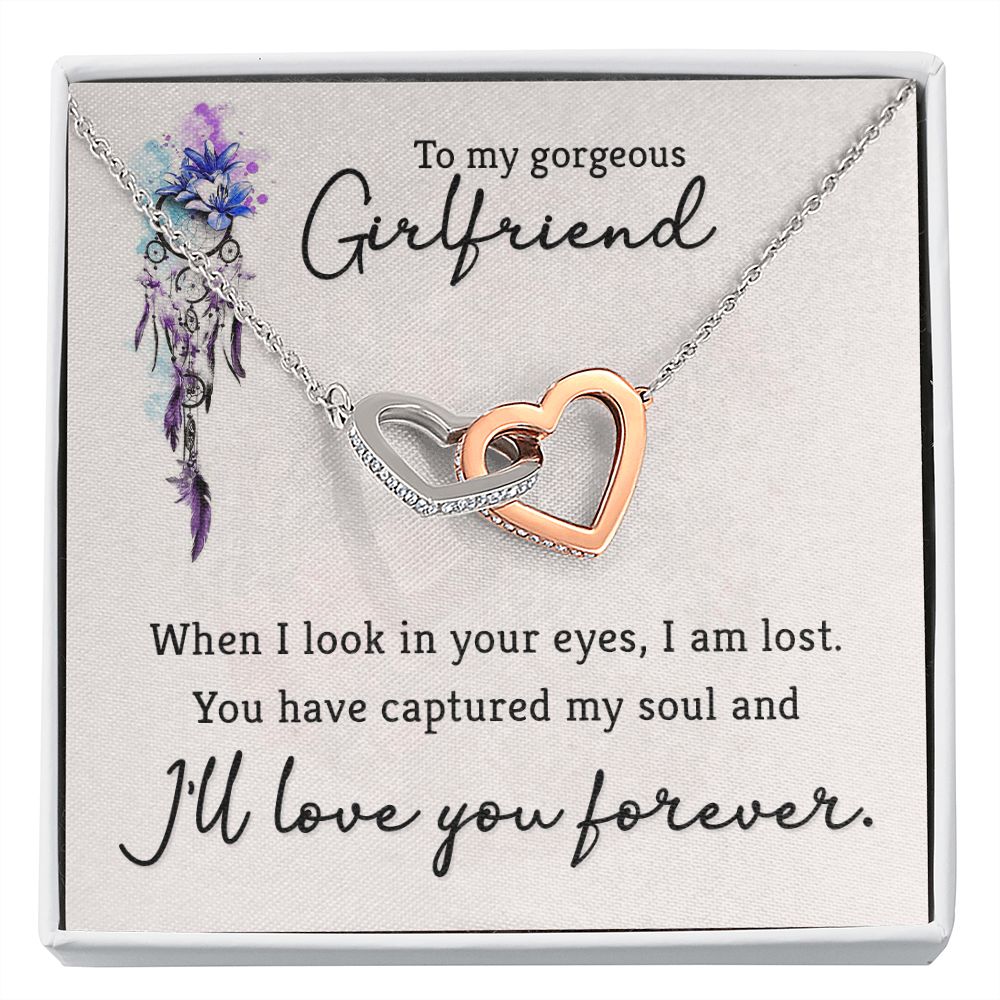 To My Girlfriend When I Look in Your Eyes Inseparable Necklace-Express Your Love Gifts