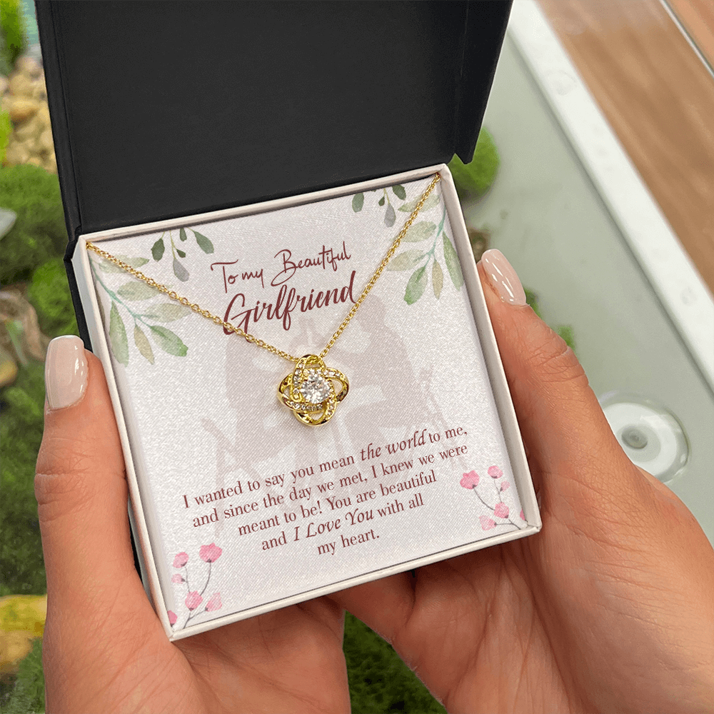 To My Girlfriend You are My World Infinity Knot Necklace Message Card-Express Your Love Gifts