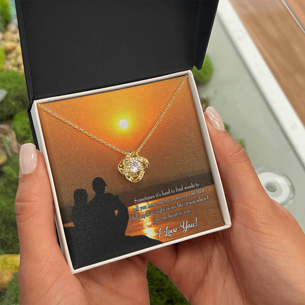 To My Girlfriend You Have my Heart Infinity Knot Necklace Message Card-Express Your Love Gifts