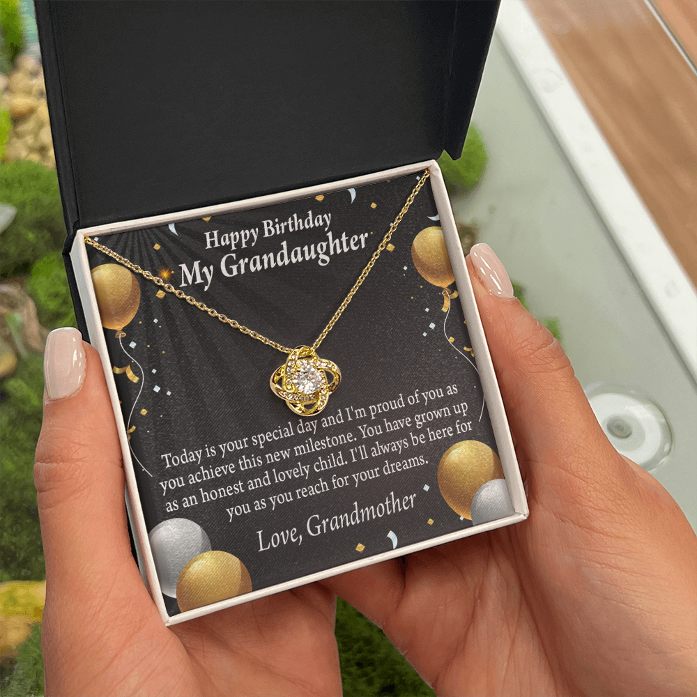 To My Granddaughter Birthday Card For Granddaughter From Grandma Infinity Knot Necklace Message Card-Express Your Love Gifts