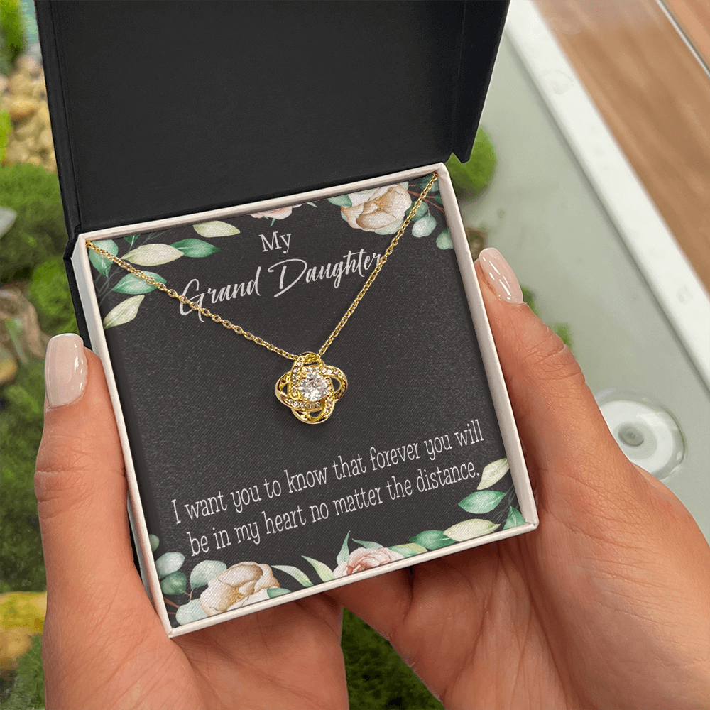 To My Granddaughter Forever in My Heart Infinity Knot Necklace Message Card-Express Your Love Gifts