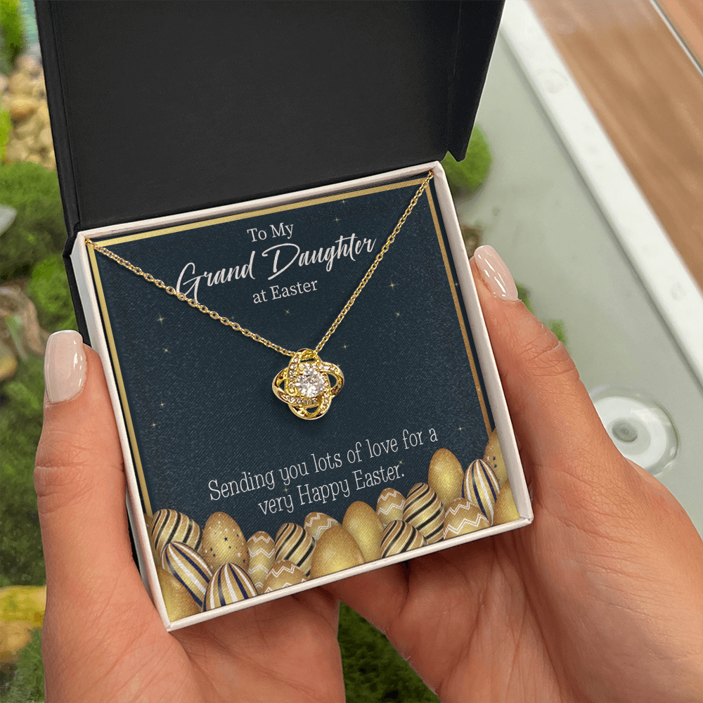To My Granddaughter Happy Easter Infinity Knot Necklace Message Card-Express Your Love Gifts
