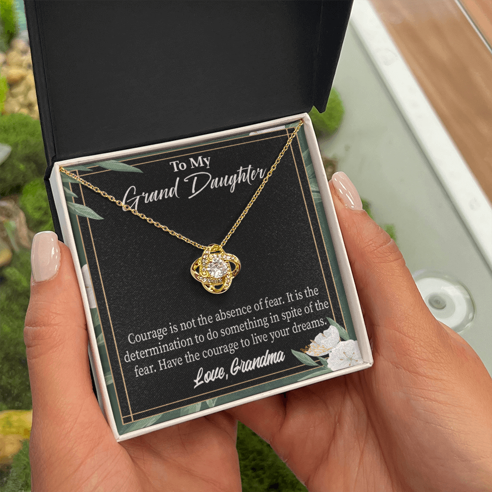 To My Granddaughter Live Your Dreams From Grandma Infinity Knot Necklace Message Card-Express Your Love Gifts