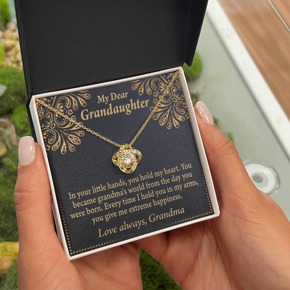To My Granddaughter Love Means A Grandchild From Grandma Infinity Knot Necklace Message Card-Express Your Love Gifts