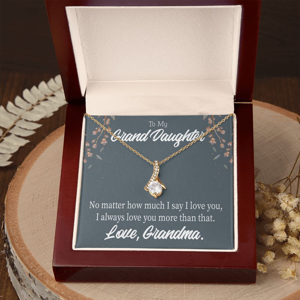 To My Granddaughter No Matter Alluring Ribbon Necklace Message Card-Express Your Love Gifts