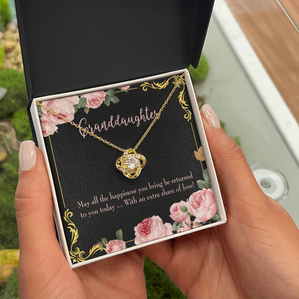 To My Granddaughter Share of Love Infinity Knot Necklace Message Card-Express Your Love Gifts