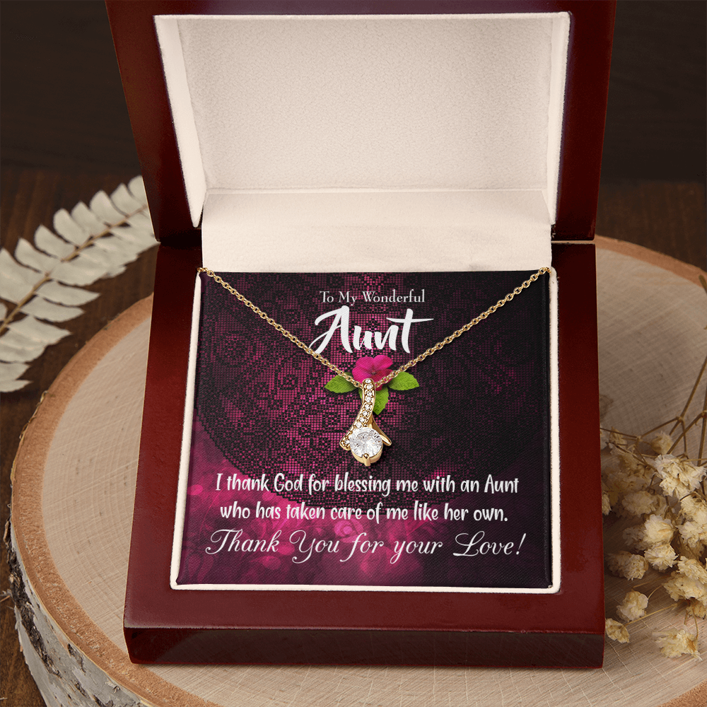 To My Granddaughter To My Aunt I Thank God Alluring Ribbon Necklace Message Card-Express Your Love Gifts