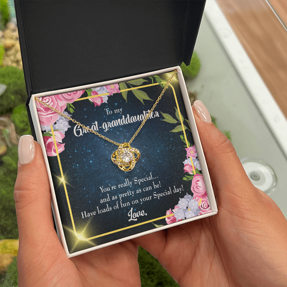 To My Granddaughter You're Really Special Great-Granddaughter Infinity Knot Necklace Message Card-Express Your Love Gifts