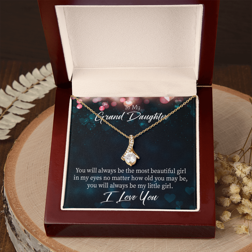 To My Granddaughter You Will Always be Alluring Ribbon Necklace Message Card-Express Your Love Gifts