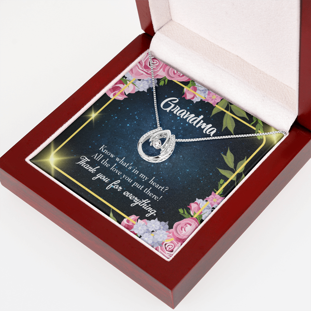 To My Grandma All The Love Lucky Horseshoe Necklace Message Card 14k w CZ Crystals-Express Your Love Gifts