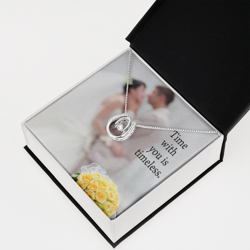 To My Husband Timeless Lucky Horseshoe Necklace Message Card 14k w CZ Crystals-Express Your Love Gifts