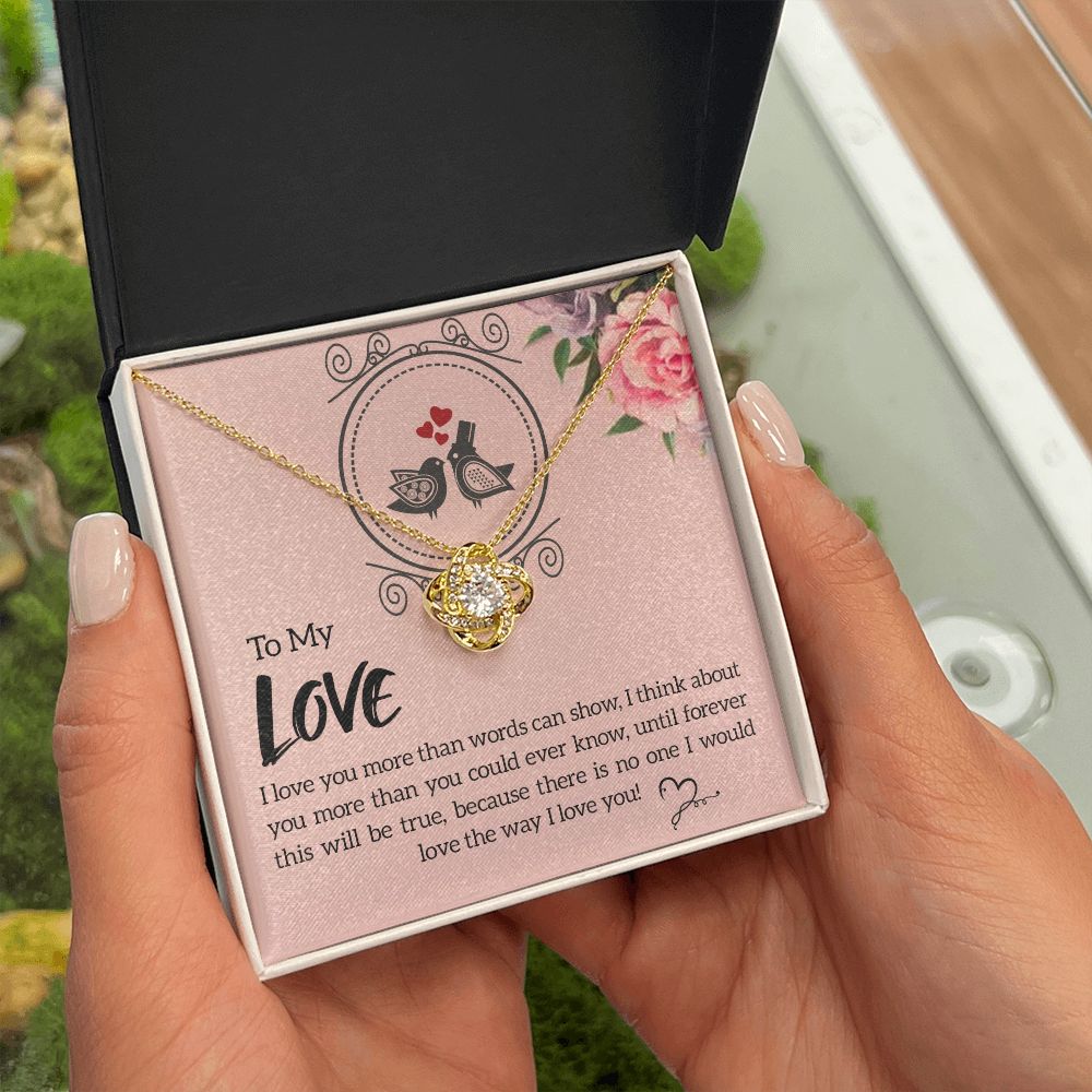 To My Love I Love You More Infinity Knot Necklace Message Card-Express Your Love Gifts